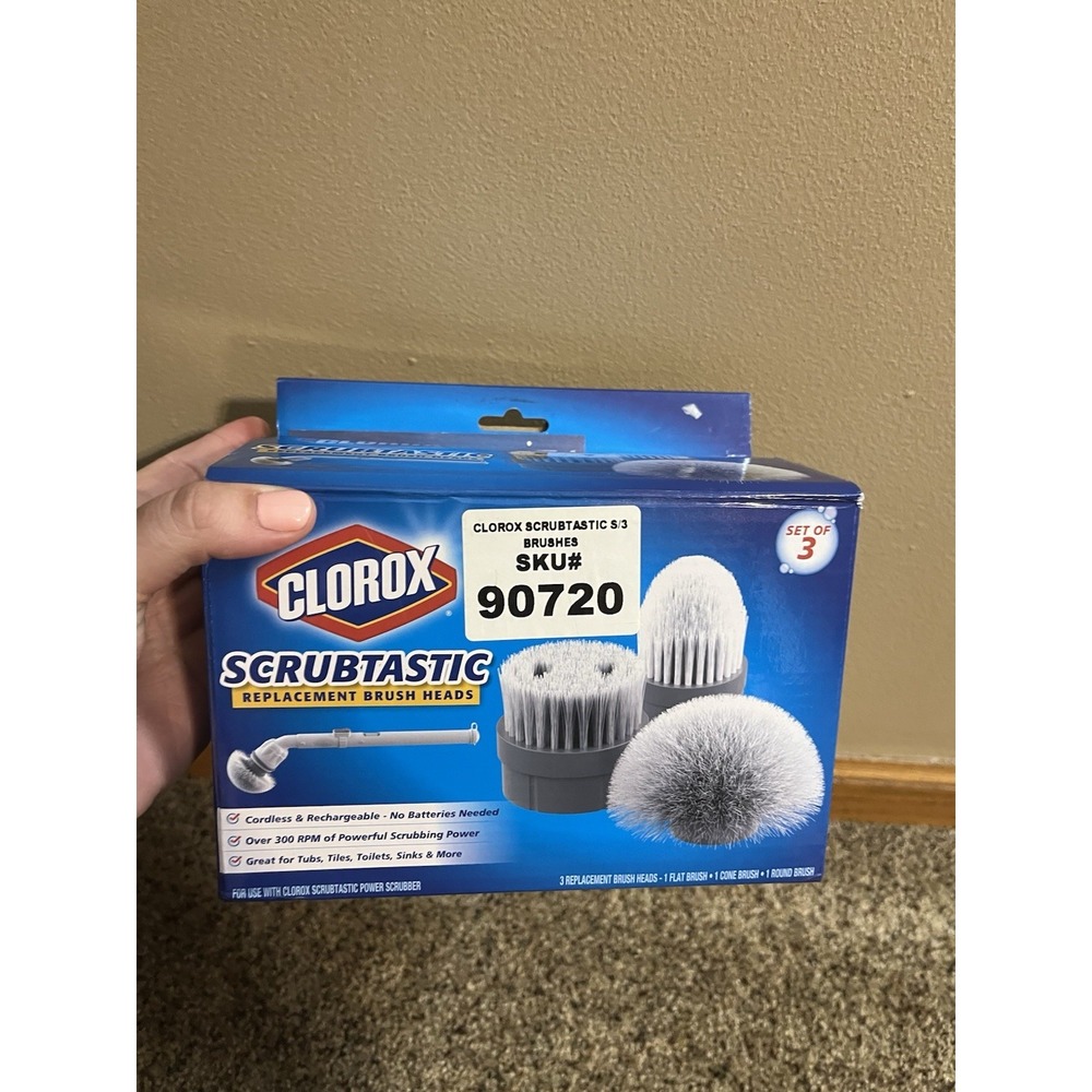 CLOROX Scrubtastic 3 Replacement Brush Heads, NEW‎ in Box